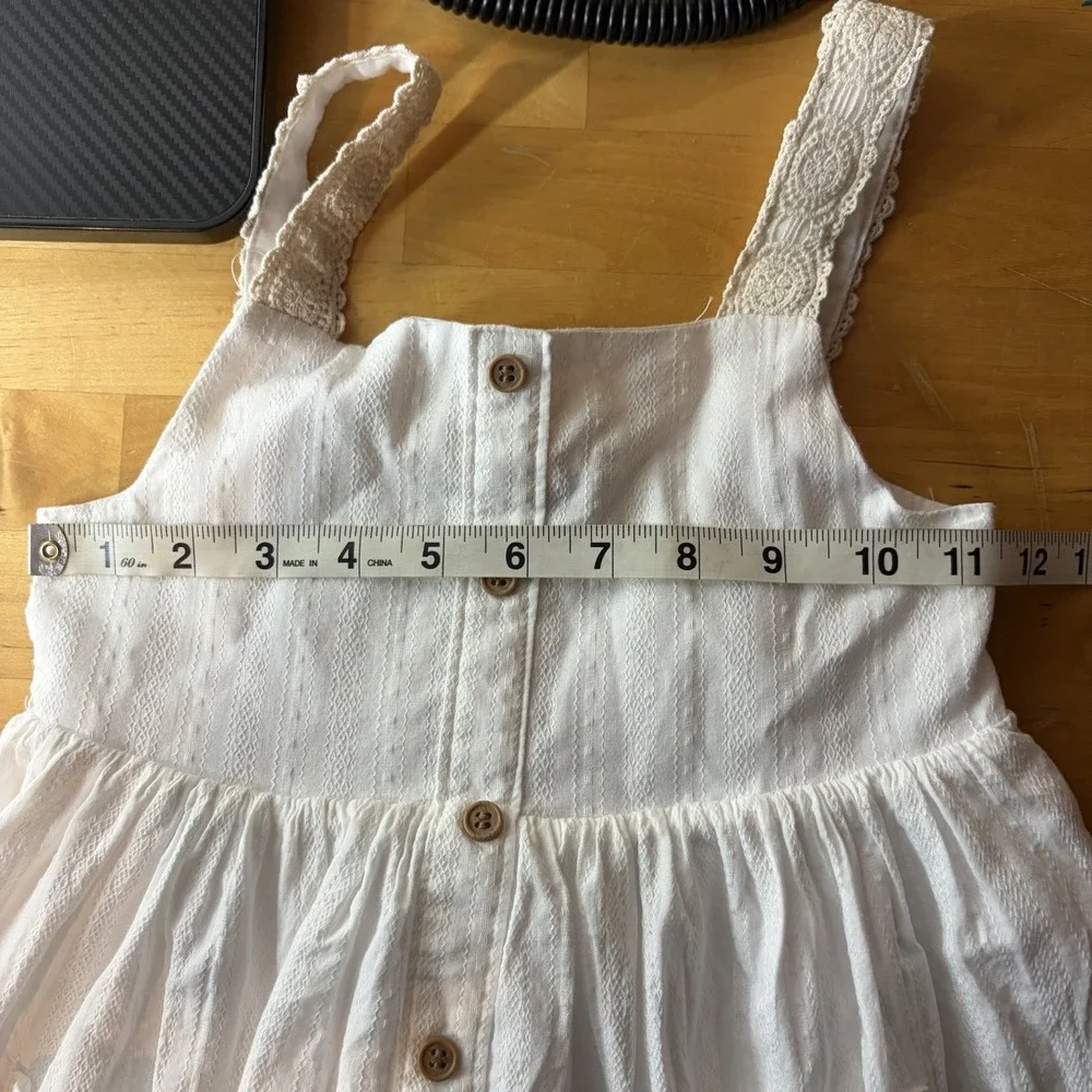 Haute Hippie White Button Front Dress Size 7 Crochet Lace Boho Beachy Coastal